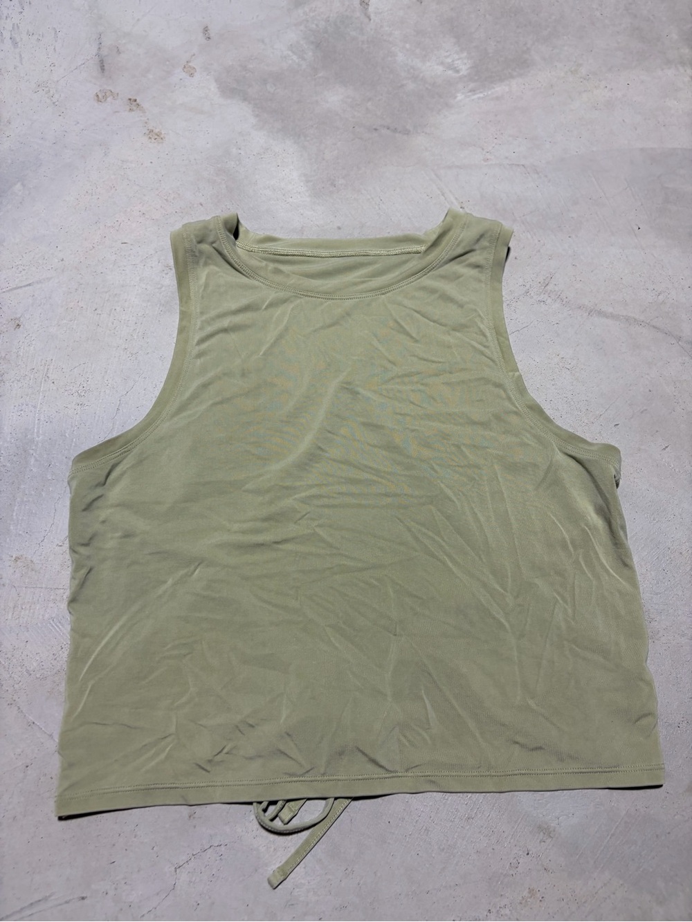 Lululemon Women’s Olive Green open-tie back Crop Tank Top